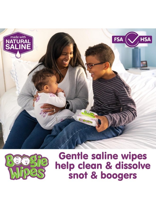 Boogie Saline Nose Wipes by Boogie, for Baby & Kids, Face, Hand & Body, FSA/HSA Eligible, Made with Vitamin E, Aloe, and Natural Saline, Unscented, 30 Count (Pack of 3) - Image 1