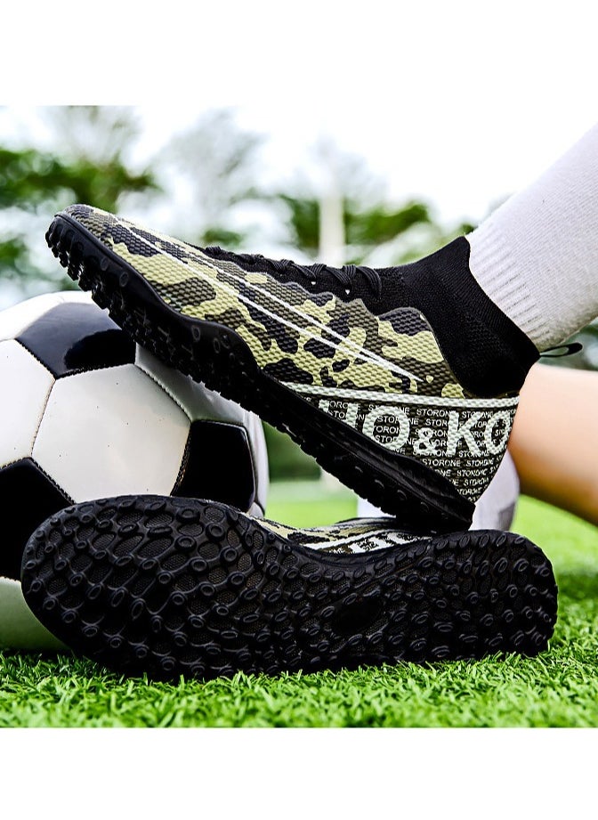 SKT Shiketro Football Shoes With High Tops, Broken Nails And Long Nails, Men's And Women's Actual Competition Training Shoes, Lace-Up Breathable Grass Sports Shoes, Outdoor Running Shoes  - Image 3