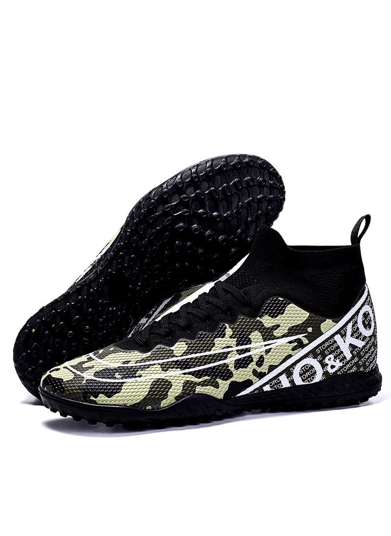 SKT Shiketro Football Shoes With High Tops, Broken Nails And Long Nails, Men's And Women's Actual Competition Training Shoes, Lace-Up Breathable Grass Sports Shoes, Outdoor Running Shoes  - Image 1