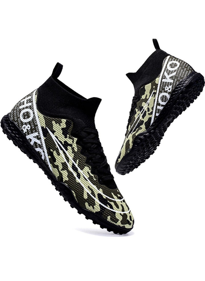 SKT Shiketro Football Shoes With High Tops, Broken Nails And Long Nails, Men's And Women's Actual Competition Training Shoes, Lace-Up Breathable Grass Sports Shoes, Outdoor Running Shoes  - Image 2