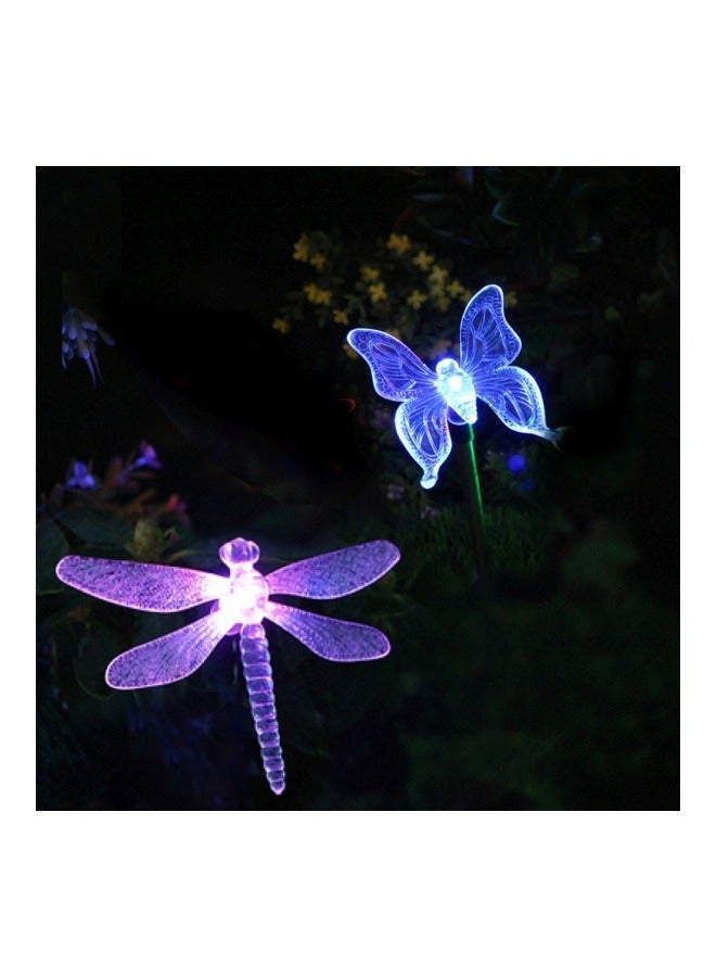NIBEMINENT Pack Of 2 LED Solar Butterfly And Dragonfly Design Patio Lamp Multicolour - Image 4