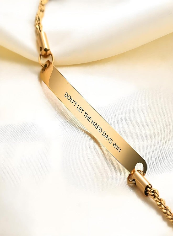 72ore Dont Let the Hard Days Win Bracelet Inspirational Bracelets for Women Don't Let The Hard Days Win Bracelet Anxiety Relief Items with Motivational Encouragement Card - Image 4