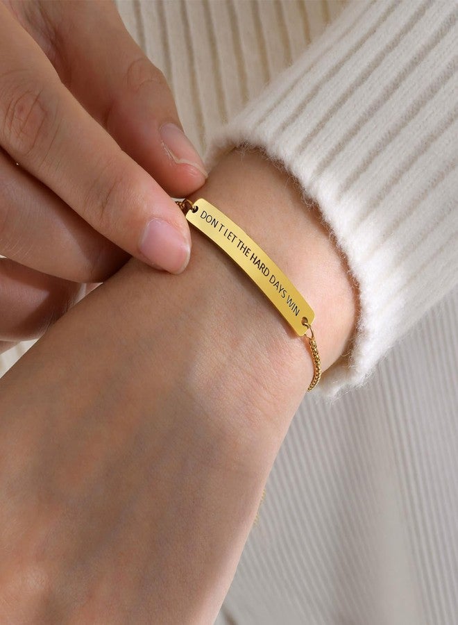72ore Dont Let the Hard Days Win Bracelet Inspirational Bracelets for Women Don't Let The Hard Days Win Bracelet Anxiety Relief Items with Motivational Encouragement Card - Image 2