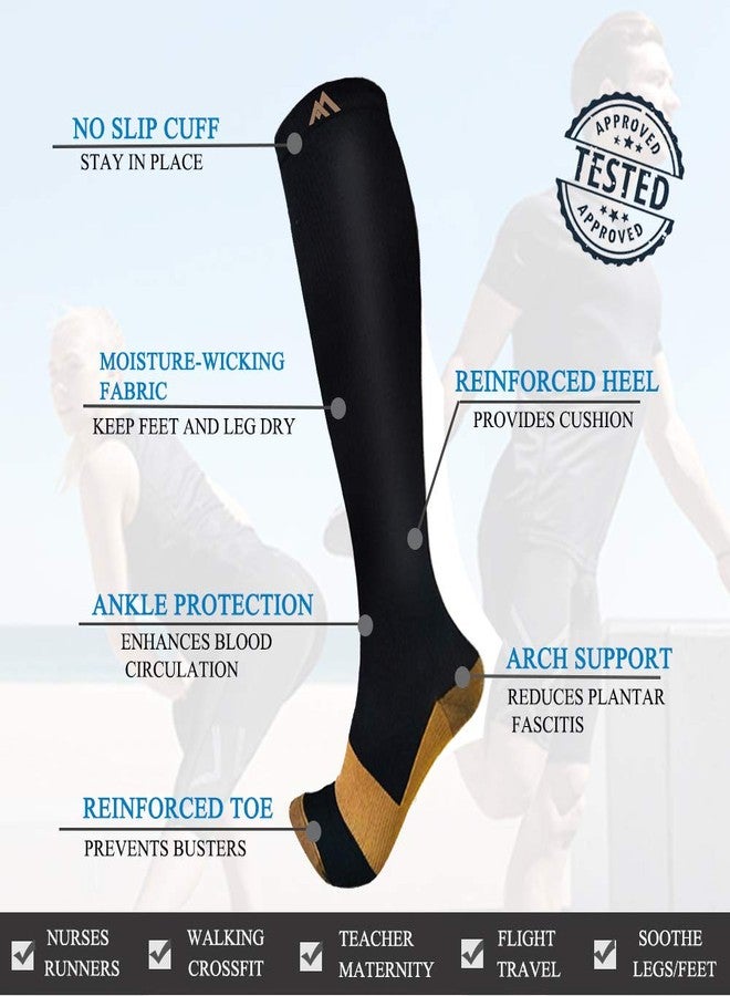 FuelMeFoot 3 Pack Compression Socks For Women Men Knee High Socks 15-20mmHg soccer socks fun copper ankle thick stockings women 10-13 gifts christmas accessories - Image 5