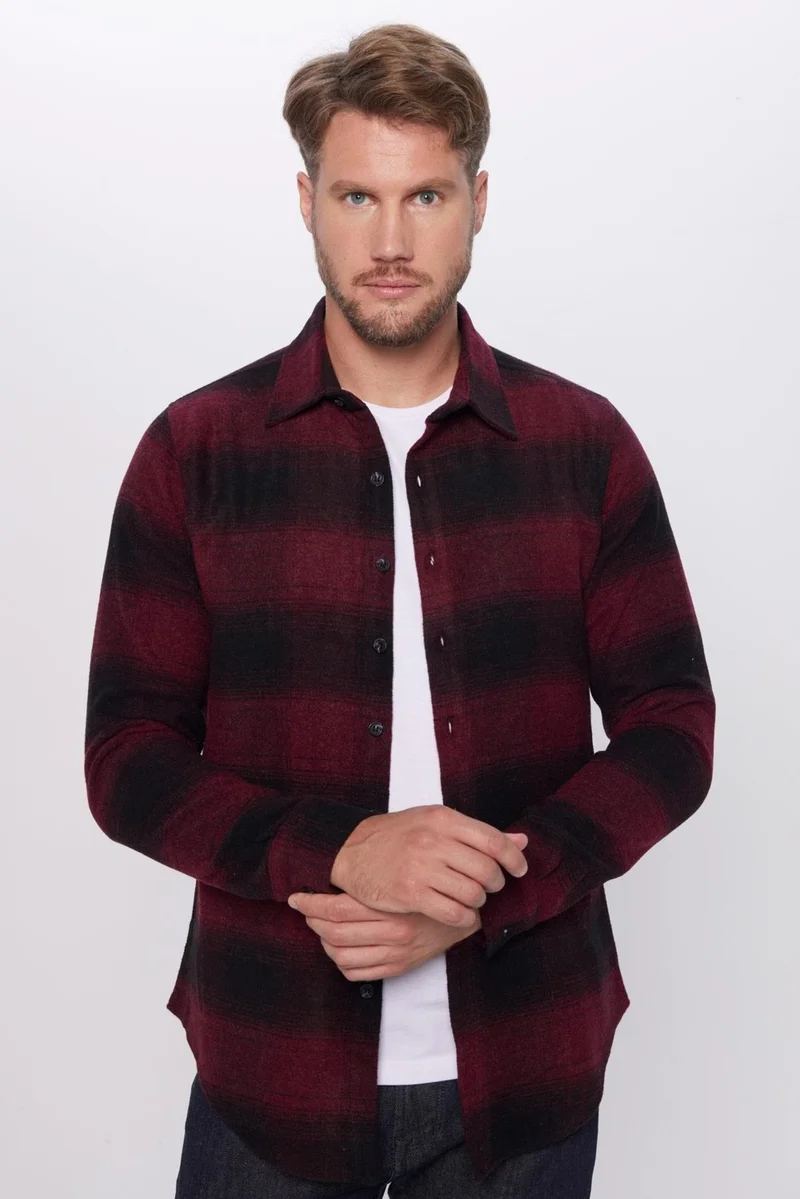 تودورس Men's Slim Fit Slim Fit Lumberjack Plaid Winter Shirt