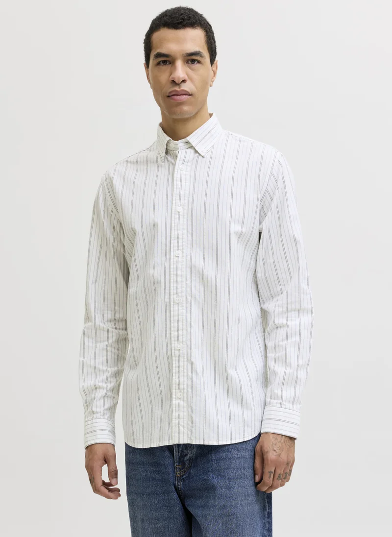جاك اند جونز Striped Oxford Long Sleeve Shirt