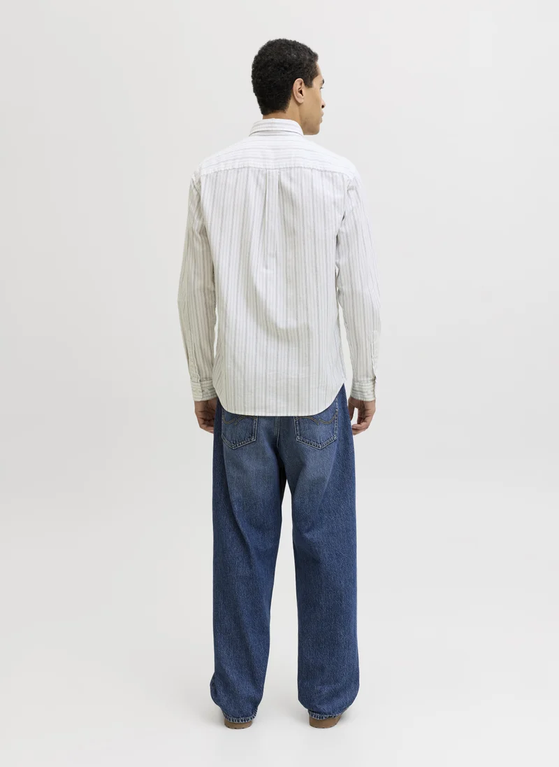 جاك اند جونز Striped Oxford Long Sleeve Shirt