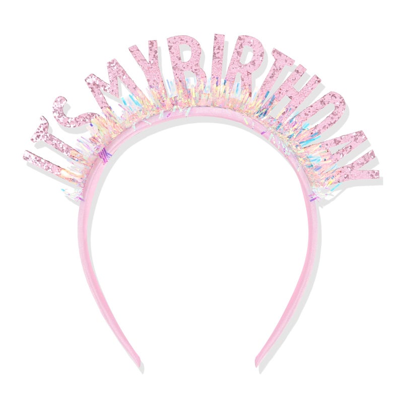 CAVETEE Birthday Crown for Women and Girls - IT's MY BIRTHDAY Headband - Pink - Image 1