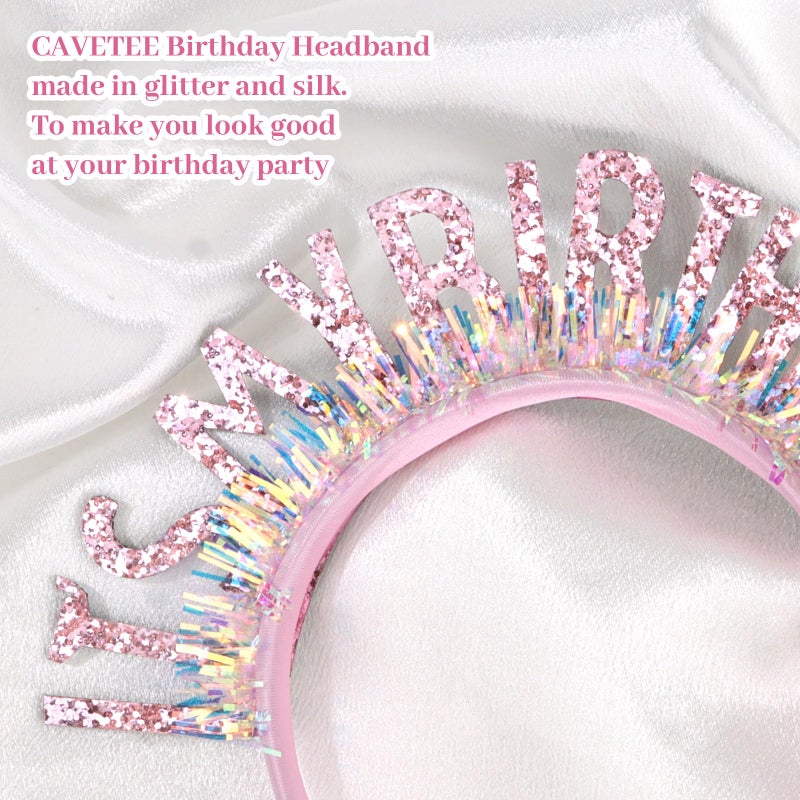 CAVETEE Birthday Crown for Women and Girls - IT's MY BIRTHDAY Headband - Pink - Image 2