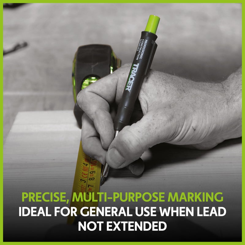 Tracer Deep Hole Construction Pencil Site Holster. Extendable 2B Carpenter Pencil with Inbuilt Carpenter Pencil Sharpener - Image 4