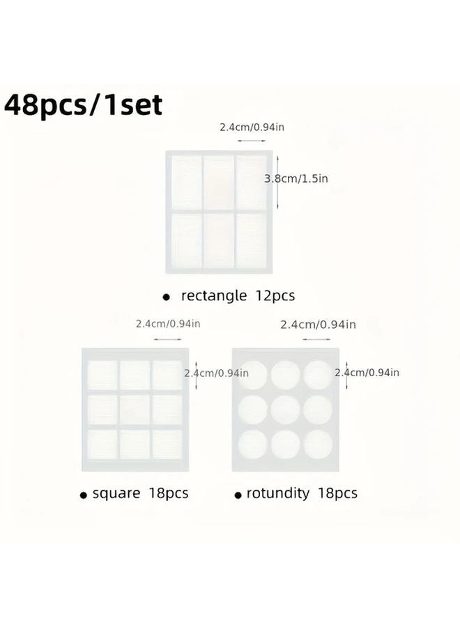 48 Pcs Traceless Double Sided Adhesive High Viscosity Strong Wall Fixing Glue Set - Image 3