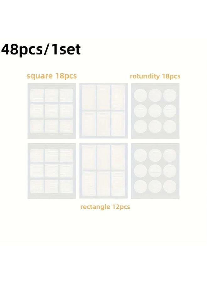 48 Pcs Traceless Double Sided Adhesive High Viscosity Strong Wall Fixing Glue Set - Image 1