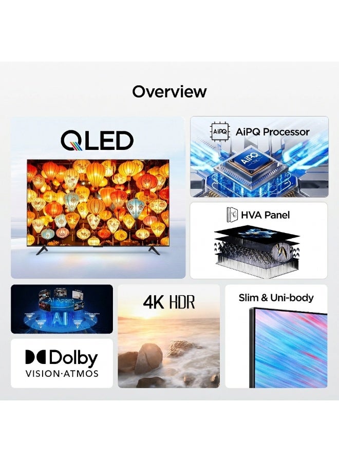 TCL 75 Inch P71L 4K Premium QLED Smart TV (2026 Model Google TV - UAE Version), 75 Inch 4K QLED Smart TV With 2GB RAM + 16GB ROM, AiPQ Processor, HVA Panel, ONKYO 2.0 Hi-Fi System, Dolby Vision + Atmos 75P71L Black - Image 5