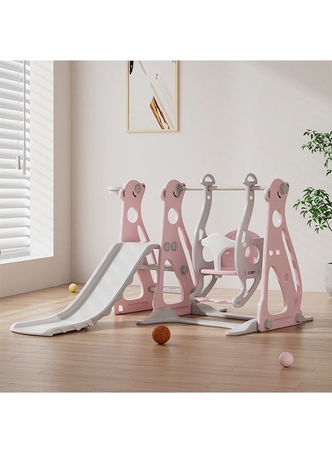Beauenty Toddler Slide and Swing Set 4 in 1 Toddler Playground with Swing Slide Climber and Basketball Baby Slide for Boys and Girls Backyard Playsets for Kids Indoor and Outdoor - Image 1