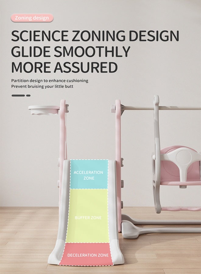 Beauenty Toddler Slide and Swing Set 4 in 1 Toddler Playground with Swing Slide Climber and Basketball Baby Slide for Boys and Girls Backyard Playsets for Kids Indoor and Outdoor - Image 2