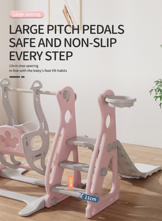 Beauenty Toddler Slide and Swing Set 4 in 1 Toddler Playground with Swing Slide Climber and Basketball Baby Slide for Boys and Girls Backyard Playsets for Kids Indoor and Outdoor - Image 3