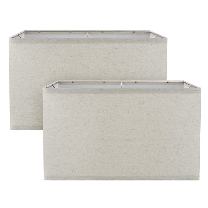 387512 RECTANGLE COLLAPSIBLE SPIDER LAMP SHADE OATMEAL 1117 TOP X 1117 BOTTOM X 10 HEIGHT SET OF 2