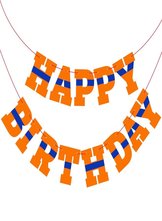 Oudain Anime Happy Birthday Banner Cartoon Dragon Pre-strung Birthday Banner Flag Orange and Blue Dragon Sign for Party Decoration, 7. 09 x 5. 12 Inch - Image 1
