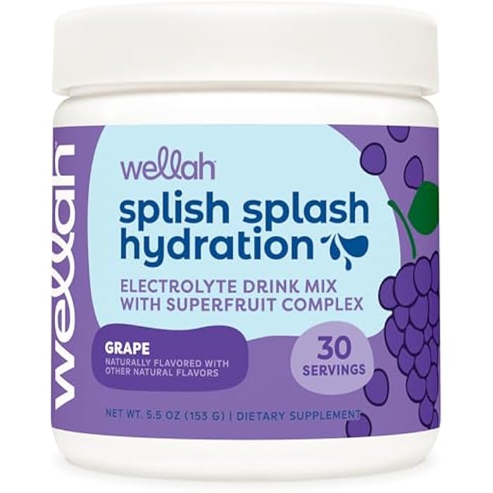 Wellah Splish Splash Hydration Electrolyte Drink Mix (Grape Flavored, 30 Servings) - Image 1