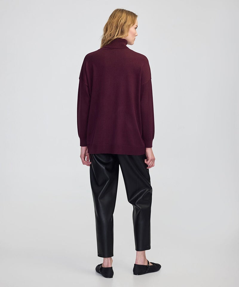Ipekyol Faux Leather & Suede Panel Sweater - Image 5