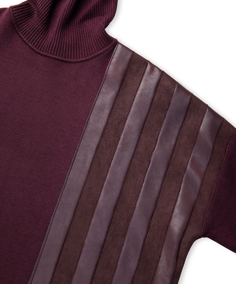Ipekyol  Faux Leather & Suede Panel Sweater for Women | Best Price UAE