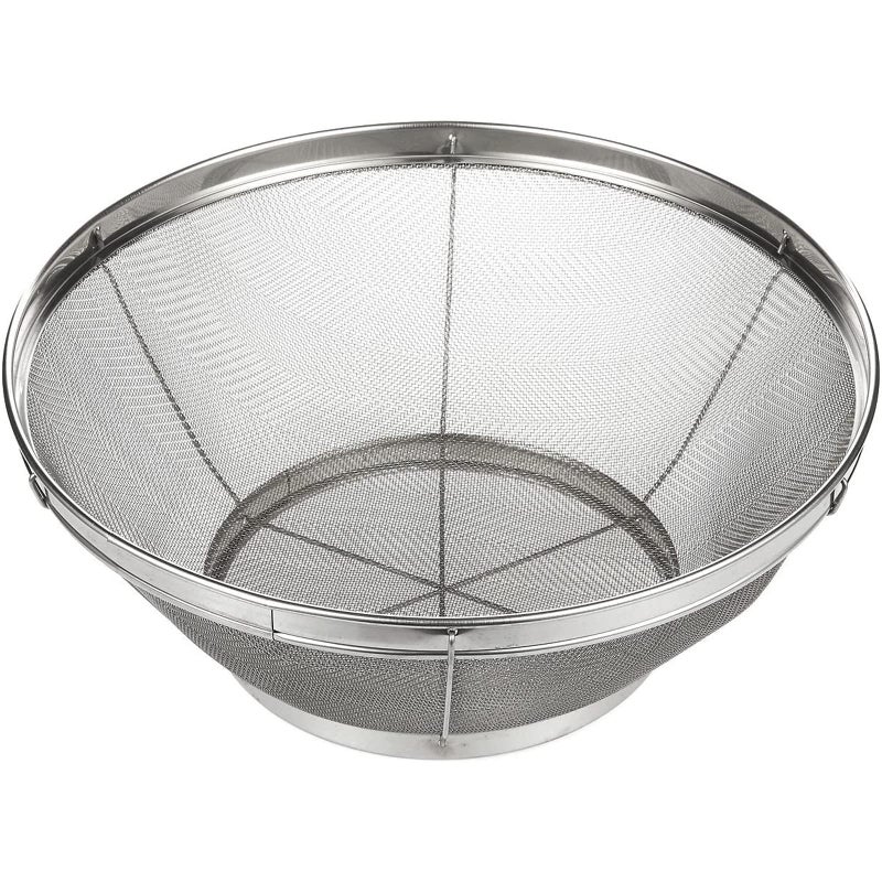Large Fine Mesh Strainer for Kitchen  Metal Stainless Steel Colander for Rice Pasta Quinoa Yogurt 11x4 In