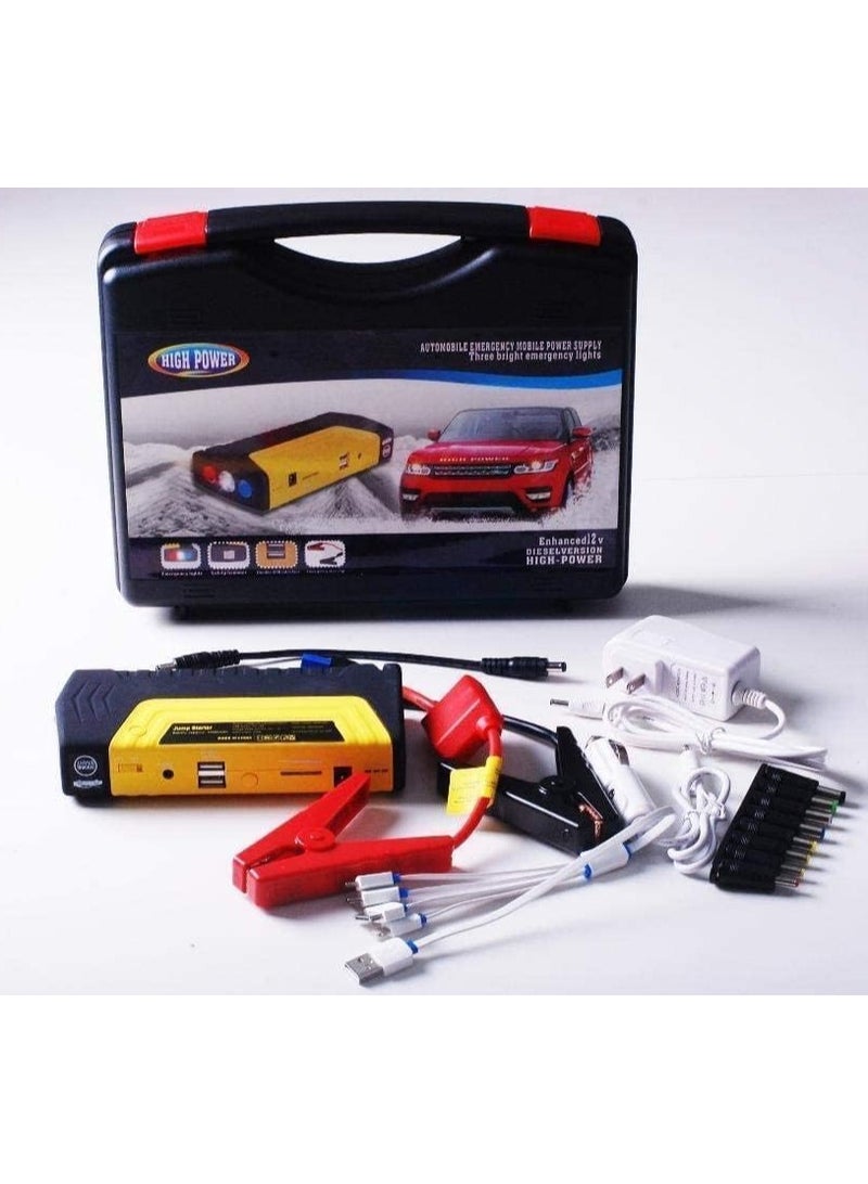 High Power Jump Starter 68800mAh, 12V Multi-Use Car Battery Charger and Power Bank, Yellow/Black, Lithium-ion - Image 2