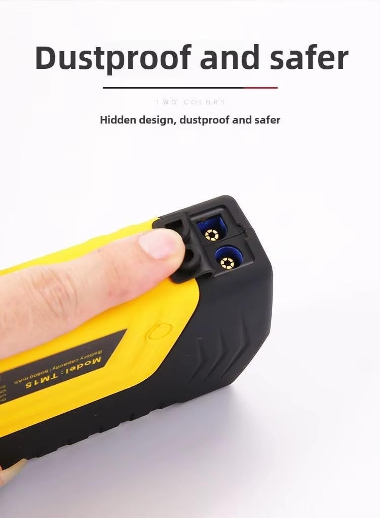 High Power Jump Starter 68800mAh, 12V Multi-Use Car Battery Charger and Power Bank, Yellow/Black, Lithium-ion - Image 4