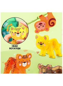 HOPHOP HopHop 56 Pcs Safari Animals Magnetic Building Tiles Set - Magnet Blocks for Kids, Educational  Toy, Birthday Gifts for Kids and Toddlers  - Image 5