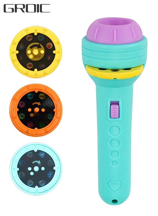 GROIC - Projection Flashlight Educational Toys Bedtime Night Lamp for Boys Girls 24 Images-Green - Image 1