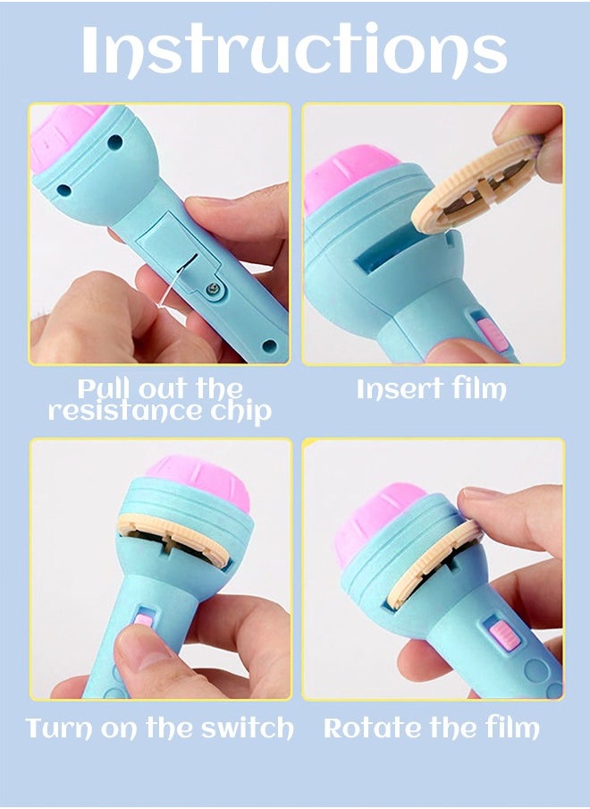 GROIC - Projection Flashlight Educational Toys Bedtime Night Lamp for Boys Girls 24 Images-Green - Image 1