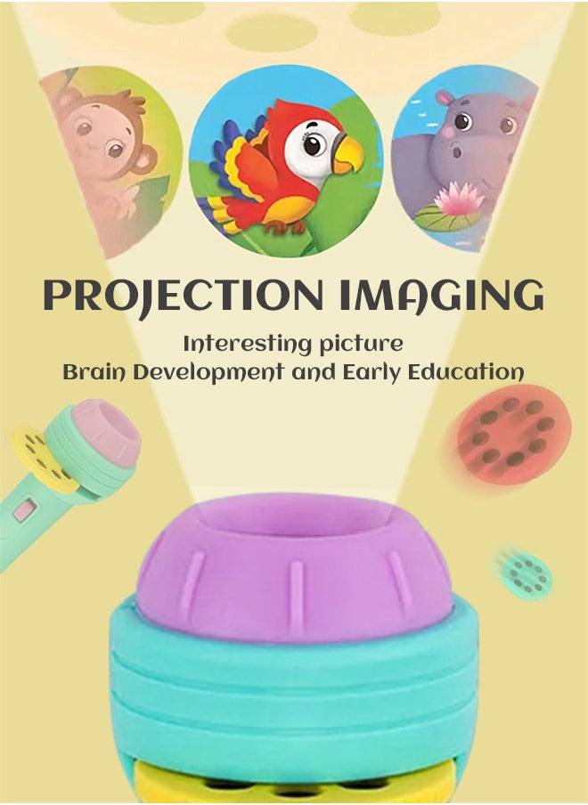 GROIC - Projection Flashlight Educational Toys Bedtime Night Lamp for Boys Girls 24 Images-Green - Image 1