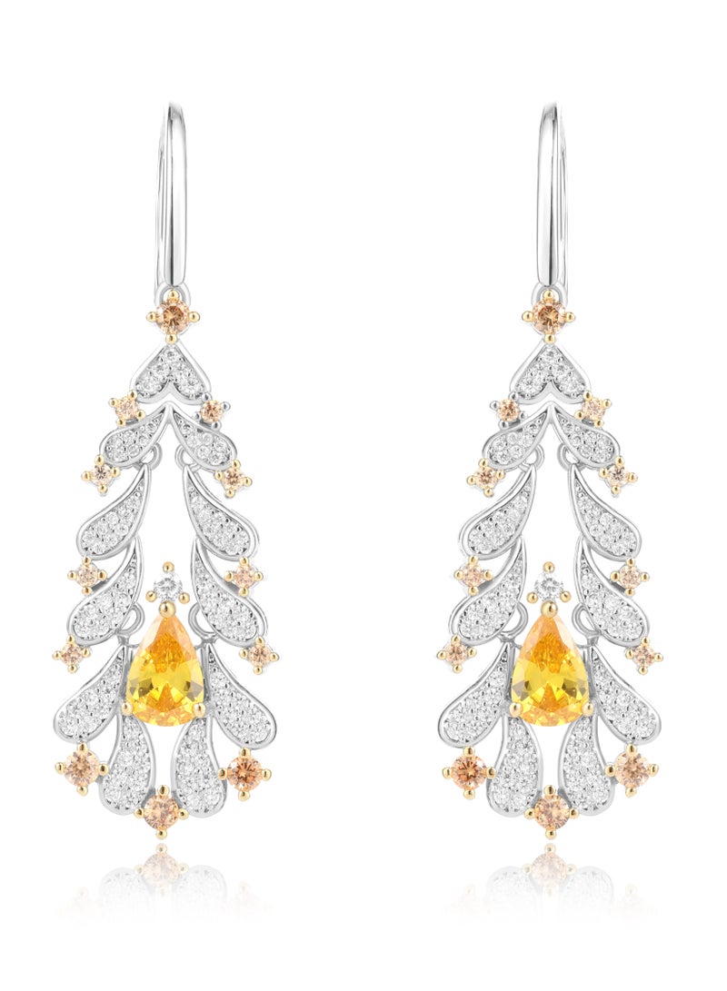 QUAINT Yellow Diamond Fireworks Earrings - Image 1