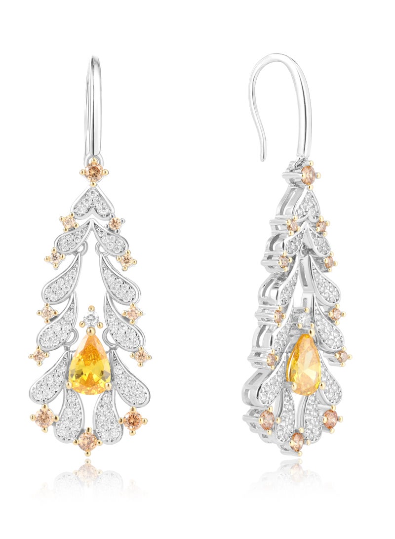 QUAINT Yellow Diamond Fireworks Earrings - Image 2