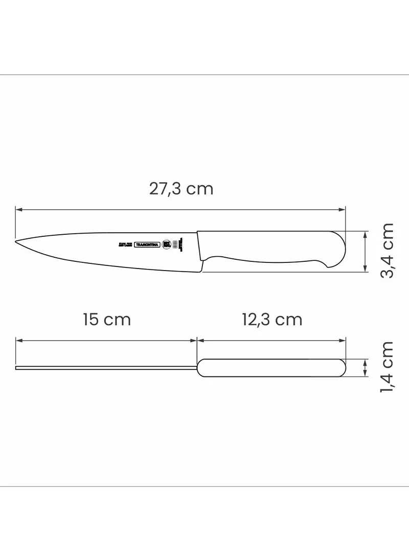 TRAMONTINA Tramontina Professional 6 Inches Meat Knife with Stainless Steel Blade and Blue Polypropylene Handle with Antimicrobial Protection