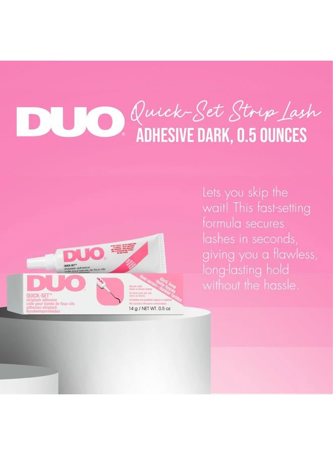 DUO Quick-Set Strong Hold Eyelash Lash Glue - Dark Tone, Waterproof, Fast Drying Strip Lash Adhesive for Black & Brown Lashes, 0.5 oz - Image 3