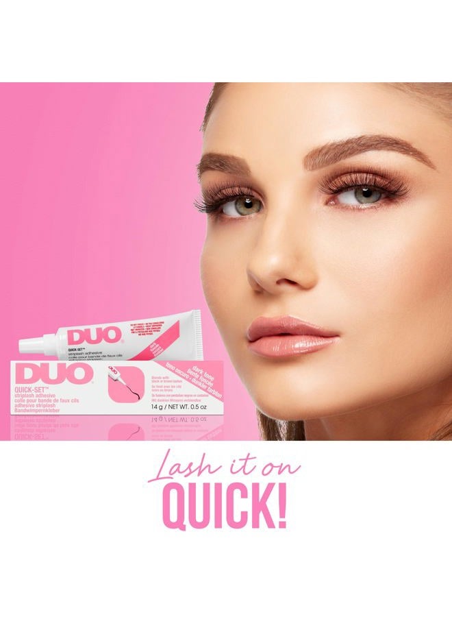 DUO Quick-Set Strong Hold Eyelash Lash Glue - Dark Tone, Waterproof, Fast Drying Strip Lash Adhesive for Black & Brown Lashes, 0.5 oz - Image 2
