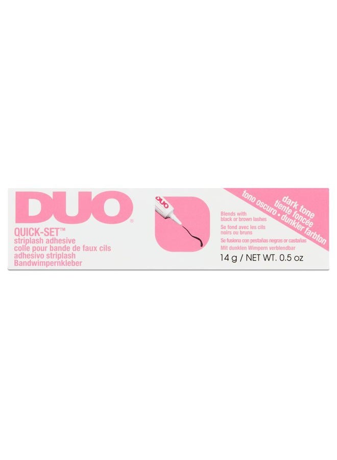 DUO Quick-Set Strong Hold Eyelash Lash Glue - Dark Tone, Waterproof, Fast Drying Strip Lash Adhesive for Black & Brown Lashes, 0.5 oz - Image 1