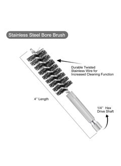 Bukela Stainless Steel Bore Brush Different Sizes, Stainless Steel Twisted Wire Cleaning Brush with 1/4" Hex Handle for Electric Drill Torque Driver, 4" Length, 6pcs  - Image 2