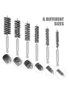 Bukela Stainless Steel Bore Brush Different Sizes, Stainless Steel Twisted Wire Cleaning Brush with 1/4" Hex Handle for Electric Drill Torque Driver, 4" Length, 6pcs  - Image 3