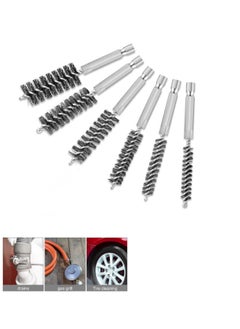 Bukela Stainless Steel Bore Brush Different Sizes, Stainless Steel Twisted Wire Cleaning Brush with 1/4" Hex Handle for Electric Drill Torque Driver, 4" Length, 6pcs  - Image 1