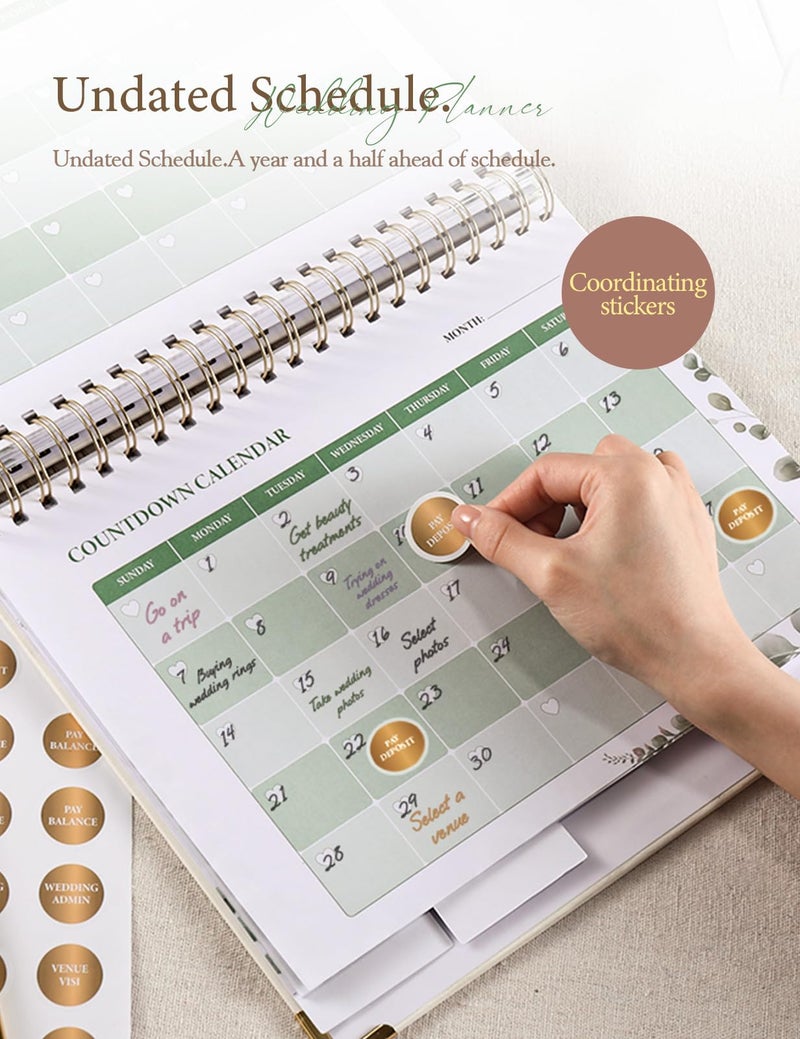 molekaus Wedding Planner Book And Organizerï¼šWedding Planner For Bride With Interchangeable Photo Cover & Embossed Design â€” Wedding Planner Bride Gifts, engagement gifts for couples 11.5 * 10.5in - Image 5