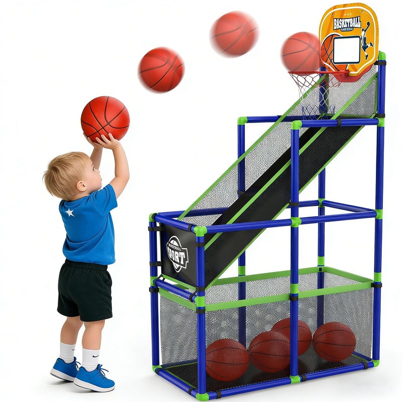 EagleStone Arcade Basketball Hoop Game Indoor Ajustable Height Indoor Basketball Hoop with 4 Balls Storage Design for KidsPerfect Sports Outdoor Play Toys for Kids Age 3 to 6 Years - Image 2