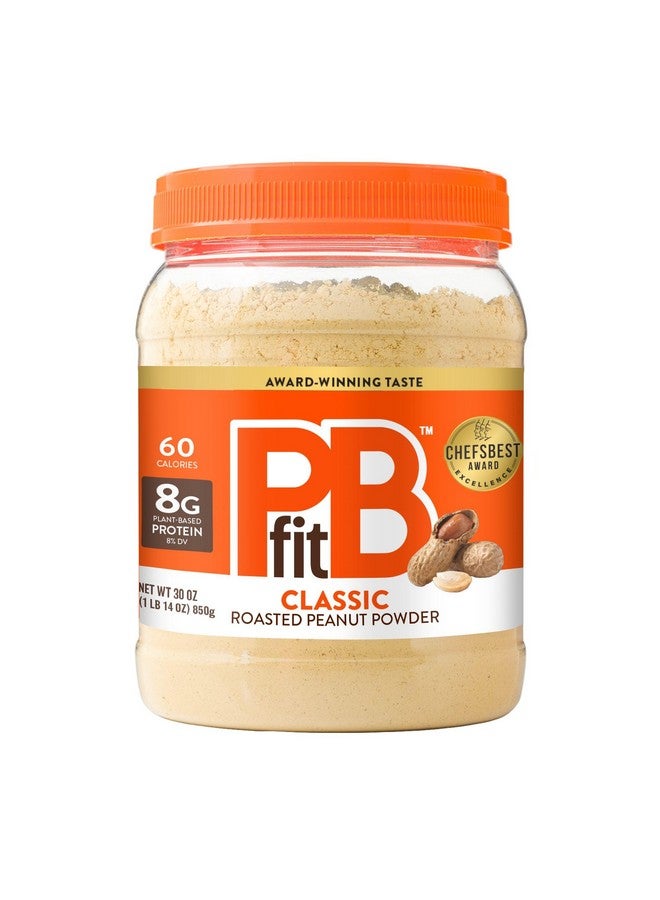 PBfit PBfit 30 Ounce Classic Peanut Butter Powder, Powdered Peanut Butter Spread From Real Roasted Peanuts, 8g of Protein 8% DV, Gluten-Free, 60 calories, 87% less fat (Pack of 1)  - Image 1