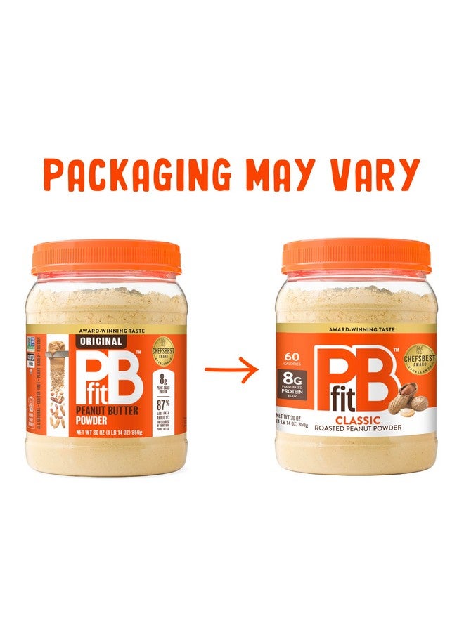 PBfit PBfit 30 Ounce Classic Peanut Butter Powder, Powdered Peanut Butter Spread From Real Roasted Peanuts, 8g of Protein 8% DV, Gluten-Free, 60 calories, 87% less fat (Pack of 1)  - Image 2