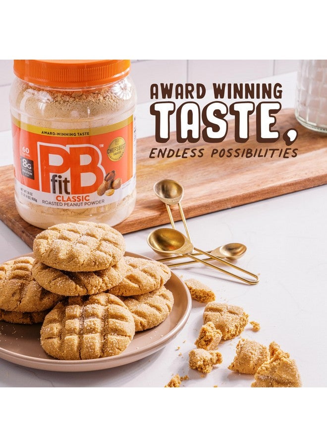 PBfit PBfit 30 Ounce Classic Peanut Butter Powder, Powdered Peanut Butter Spread From Real Roasted Peanuts, 8g of Protein 8% DV, Gluten-Free, 60 calories, 87% less fat (Pack of 1)  - Image 5