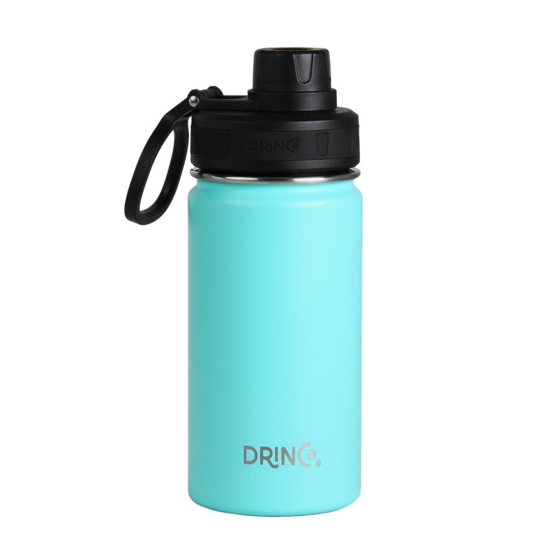 DRINCO Stainless Steel Water Bottle Spout Lid Vacuum Insulated Double Wall Water Bottle Wide Mouth (40oz 32oz 22oz 18oz 14oz) Leak Proof Keeps Cold or Hot (14 oz, 14oz Teal) - Image 3
