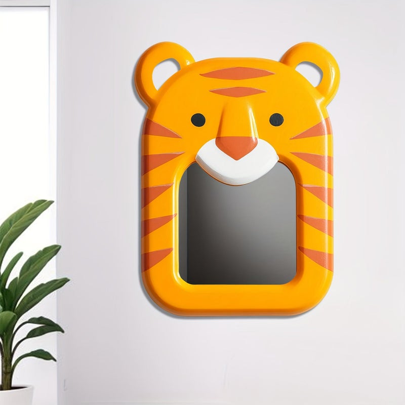 1pc Tiger Shape Wall Mirror With Plastic Surface And Wooden Frame For Children S Room Decoration Model AH JM B 1884 - Image 3