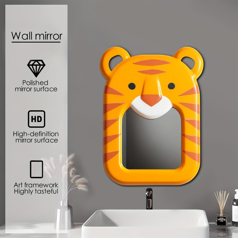 1pc Tiger Shape Wall Mirror With Plastic Surface And Wooden Frame For Children S Room Decoration Model AH JM B 1884 - Image 2
