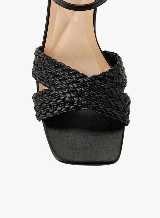 Celeste Women Braided Cross Strap Block Heel Sandals - Image 5